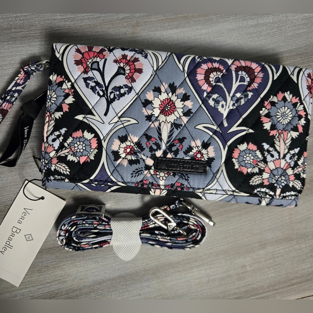 NWT Vera Bradley ~"Ornate Blooms" ~  Paisley RFID Crossbody Wallet Wristlet
